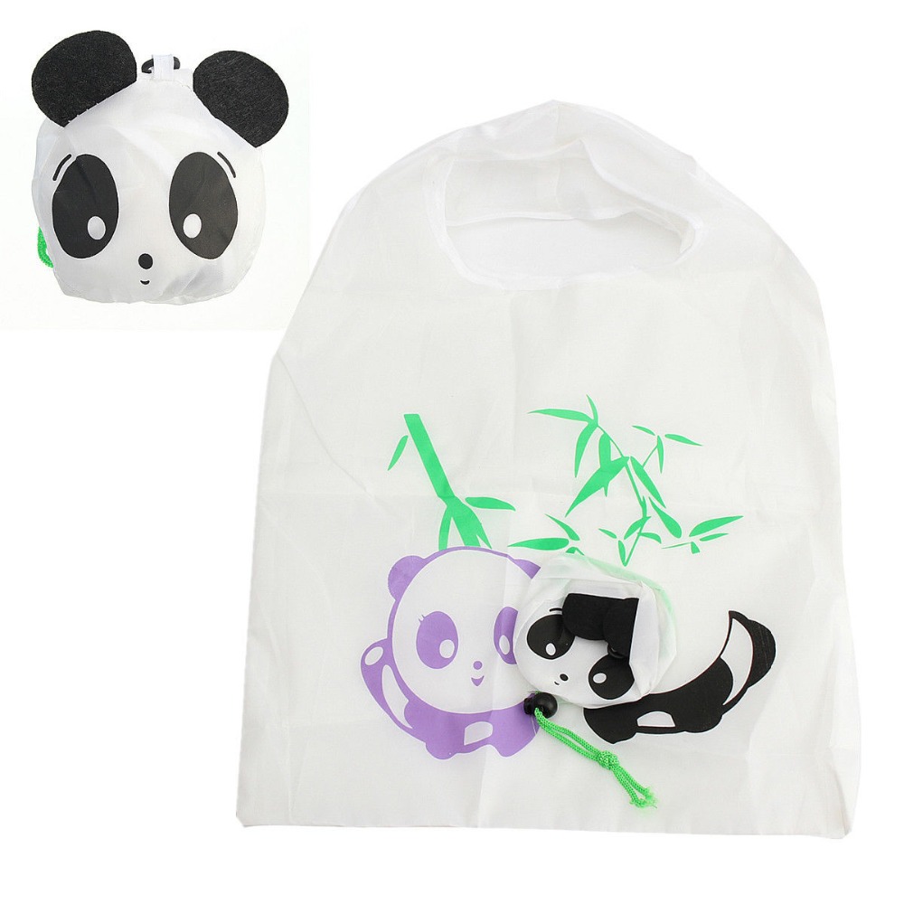 1 stück Eco Reise Faltbare Handtaschen Bear Cat Schwein Ente Panda Einkaufstasche Lagerung Wiederverwendbarer Tier