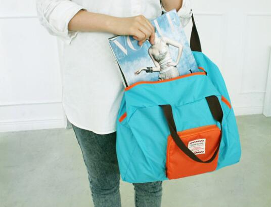 Damen Reisetasche Falten Wasserdichte Nylon Große Einkaufstasche Duffle Schulter Reißverschluss Reise