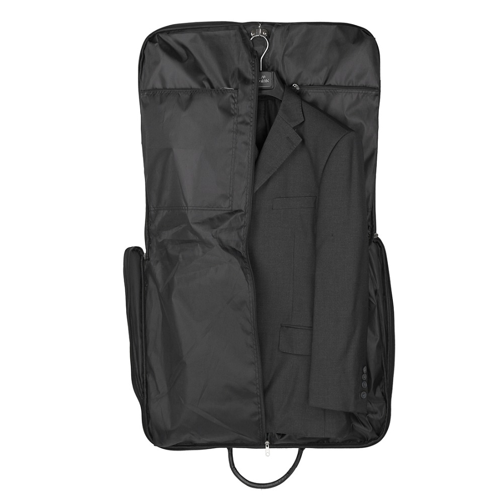 Wasserdicht Schwarz Nylon Reißverschluss Kleidersack mit Aufhänger Clamp leichte Anzug Durable Business