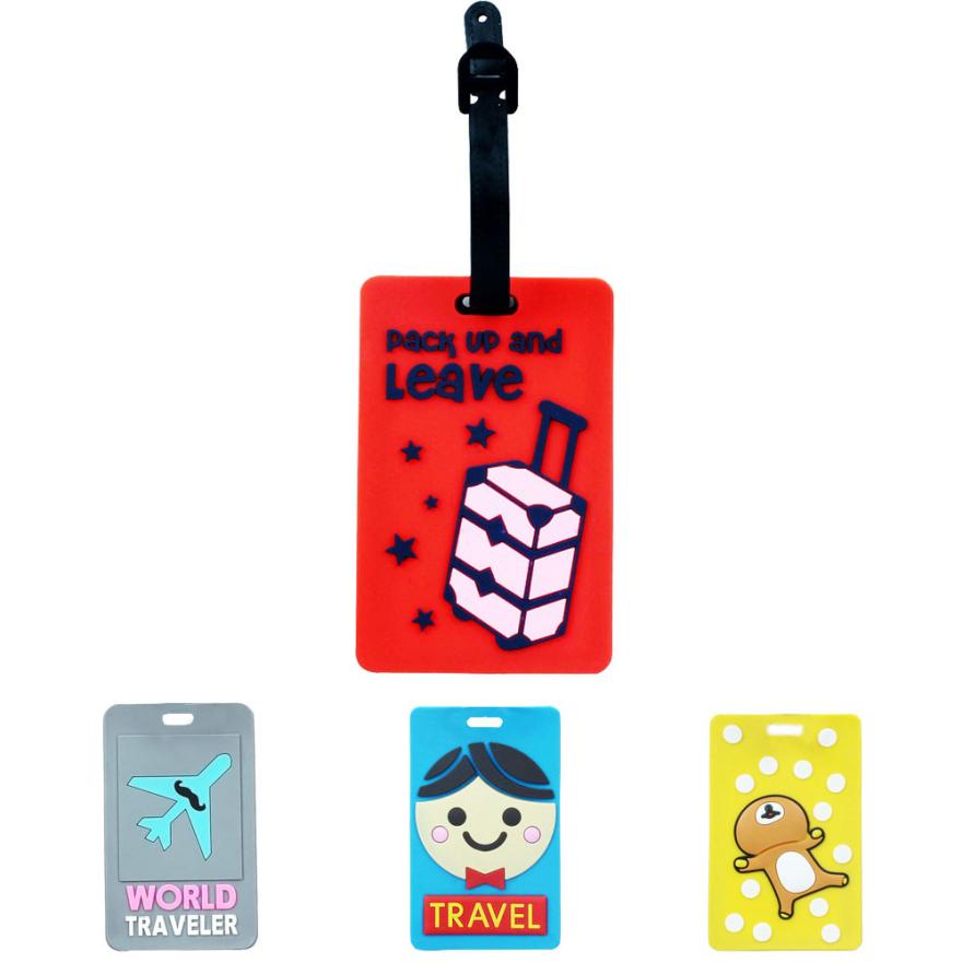 Nette 3D Cartoon Neuheit Rubber Funky Reisegepäck Label Riemen Koffer Gepäck Tags