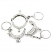 Neue Mode 5 stück 4x3,5 cm Tasche Geldbörse Metallrahmen Kuss Schließe W Schlüsselanhänger