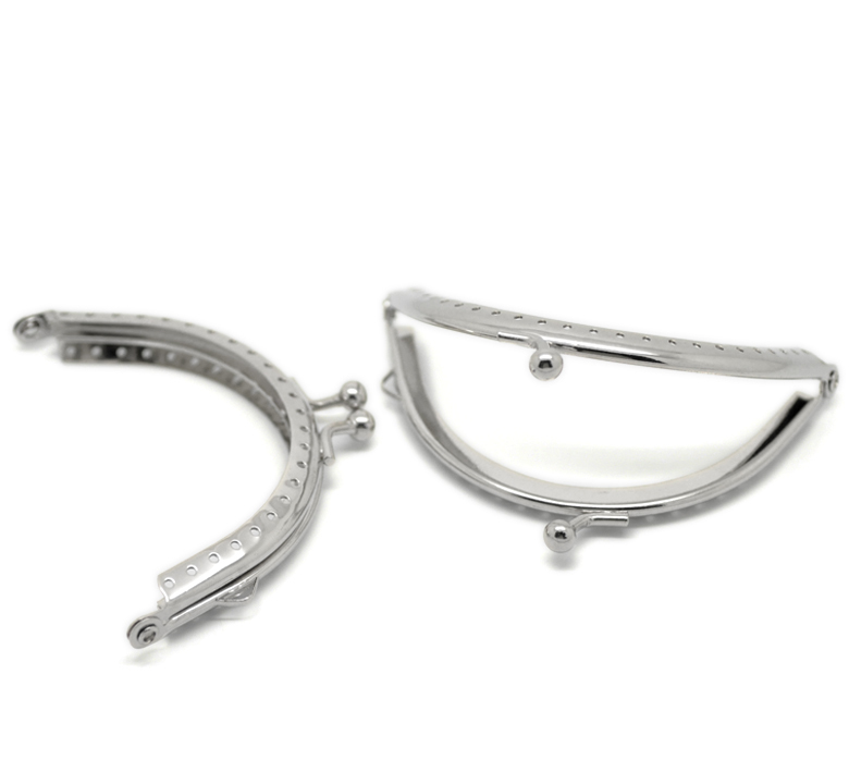 Marken Tasche Zubehör 5 stück Silber Ton Geldbeutel beutel Metall Arch Rahmen Kuss Schließe