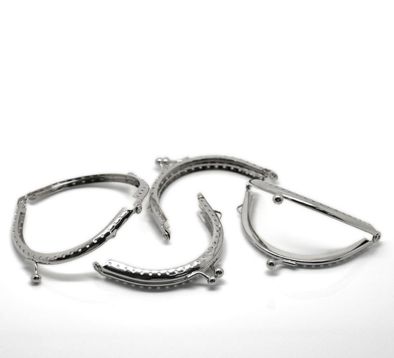 Marken Tasche Zubehör 5 stück Silber Ton Geldbeutel beutel Metall Arch Rahmen Kuss Schließe