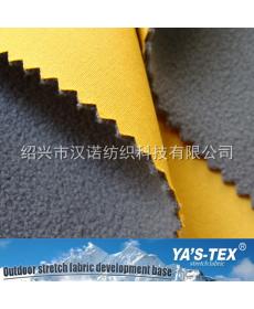 100D polyester four-way elastic composite polar fleece nano waterproof soft shell fabric