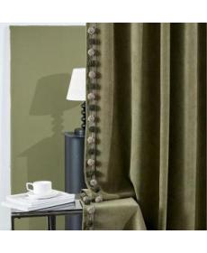 Curtains chenille cotton and linen black gold full blackout curtains cream mid-century style