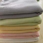 100% cotton plain double layer yarn A-grade maternal and infant grade solid color double layer yarn crepe 100% cotton do