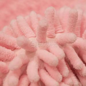 Spot factory direct sales mop velvet knitted polyester light pink floor mat fabric