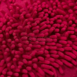 Spot factory direct sales mop velvet knitted polyester rose red floor mat fabric